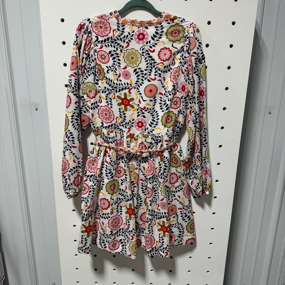 Boden Notch Neck Cotton Dress Ivory, Opulent Garden Size 8 - Picture 9 of 9